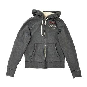 Hollister Men’s Grey Zip Up Hoodie